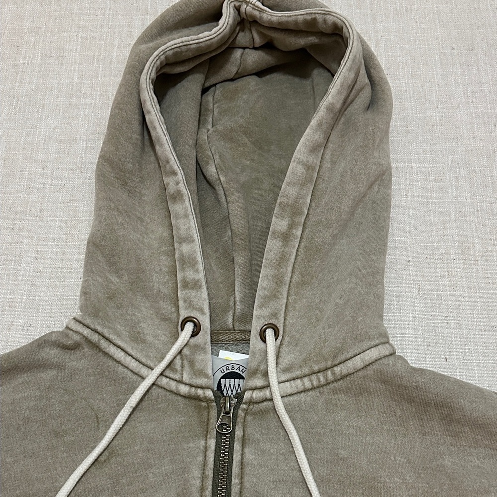 Urban Outfitters Yogi Fleece Hoodie Women’s S Olive Cropped Yoga Loungewear - Picture 13 of 15
